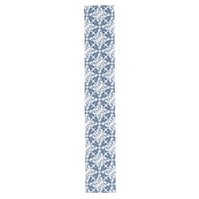 Blue and White French Country Table Runner (Front)