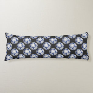 Blue and White Futbal Pattern Body Pillow