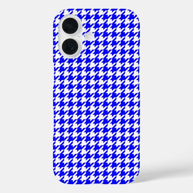Blue and White Geometric Houndstooth Pattern Case-Mate iPhone Case (Back)