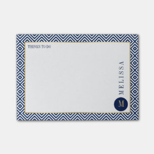 Blue And White Geometric Modern Pattern Post-it Notes