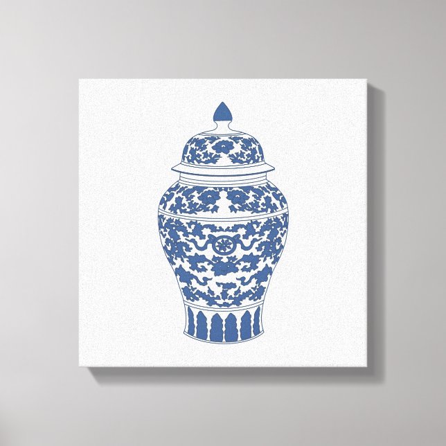 Blue and White Ginger Jar Canvas Print (Front)