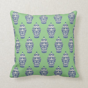 Blue and White Ginger Jar Throw Pillow