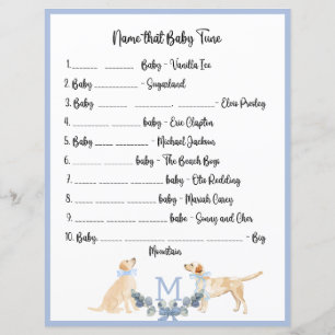 Blue and White Gingham Baby Shower Game