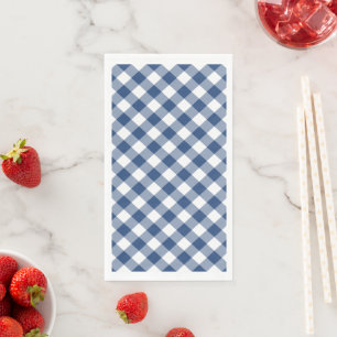 Blue and White Gingham Check Napkin