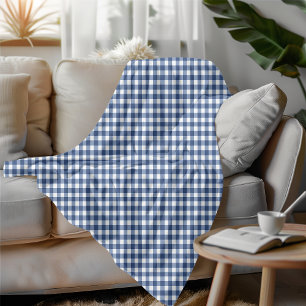 Blue and White Gingham Chequered Cozy Style Fleece Blanket