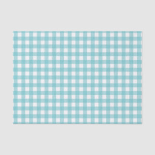 Blue and White Gingham Design Tissue Paper