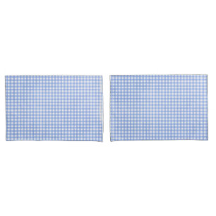 Blue and White Gingham Pattern Pillowcase