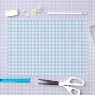 Blue and white Gingham plaid Tissue Paper