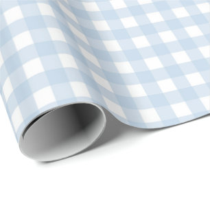 Blue and White Gingham Wrapping Paper