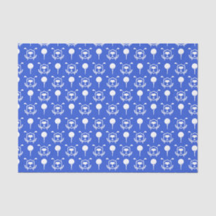Blue and White Golf Icons Tissue Paper