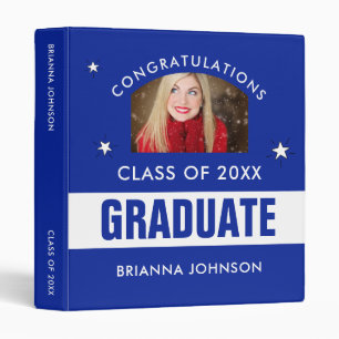 Blue and White Graduation Personalized Photo Binder