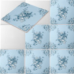 Blue and White Grapes & Fruit Pattern Tile<br><div class="desc">This is a digitally enhanced blue and white image pattern derived from an antique 18th century print of fruit and grape vines with grapes. You can customize the colors. This could make a great kitchen backsplash.</div>