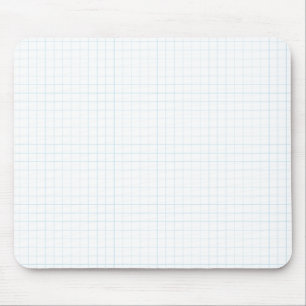 Blue and White Graph Paper Mouse Pad