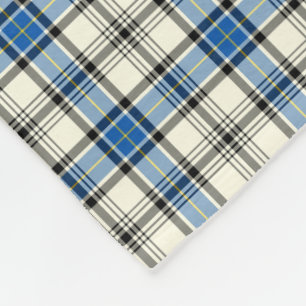 Blue and White Hannay Clan Tartan Fleece Blanket