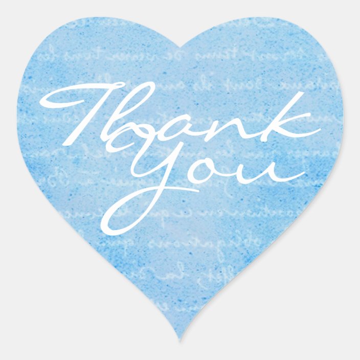 Blue and White Heart Thank You Envelope Seal | Zazzle.ca