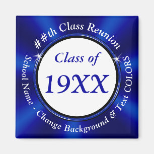 Blue and White High School Reunion Favours Magnets