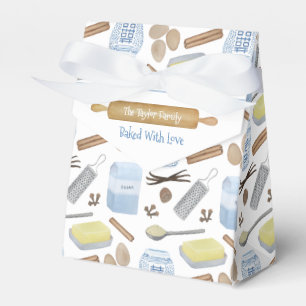 Blue And White Home Baked Cookies or Slice of Pie Favor Box