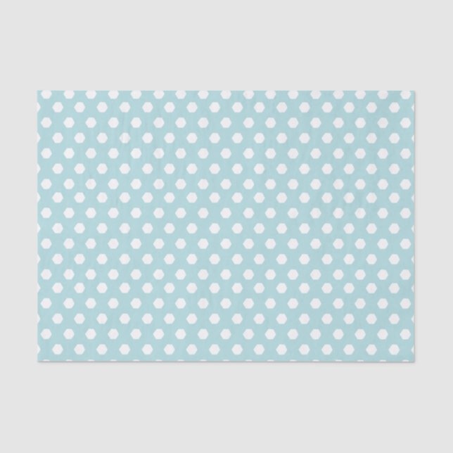 Blue and White Honeycomb Pattern Tissue Paper (Front)