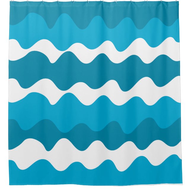 Blue and white horizontal waves pattern  (Front)