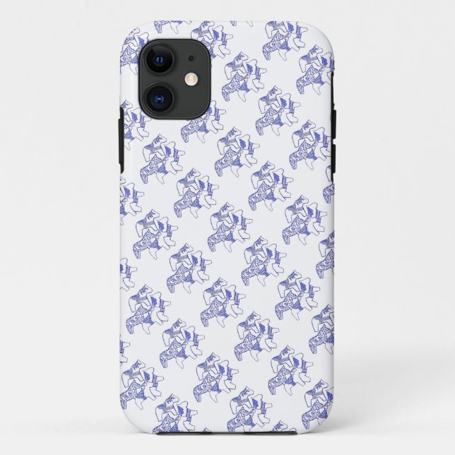 Blue and white Horse iPhone case (Back)