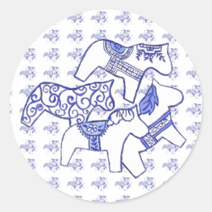 Blue and white horse Sticker