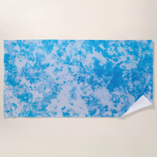 Blue and white ice planet surface beach towel