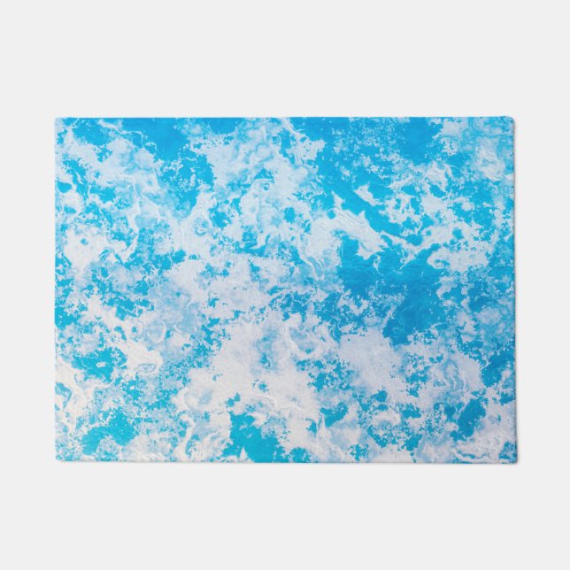 Blue and white ice planet surface doormat (Front)