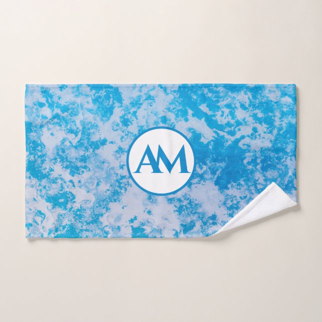 Blue and white ice planet surface name bath towel set (Hand Towel)