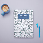 Blue and White Illustrative Science Notebook<br><div class="desc">The "Blue and White Illustrative Science Notebook" is a personalized notebook designed for science enthusiasts. It features a blue and white colour scheme with illustrative elements that evoke a sense of curiosity and exploration. The notebook is perfect for jotting down scientific observations, recording experiments, or taking notes during lectures. Its...</div>