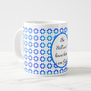   Blue and White Inspirational Quote Mug