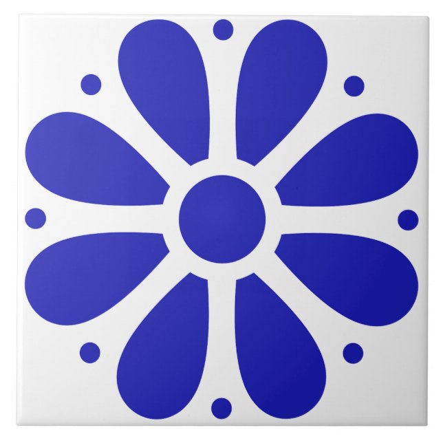 Blue and white Italian Watercolor Tile (Front)