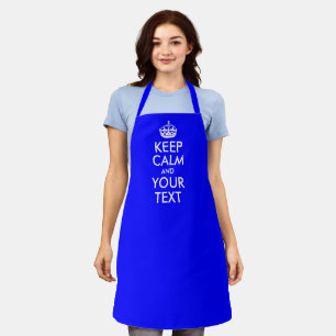 Blue and White Keep Calm and Your Text Apron
