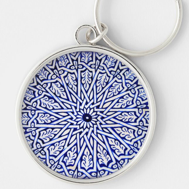 Blue and White  Keychain (Front)