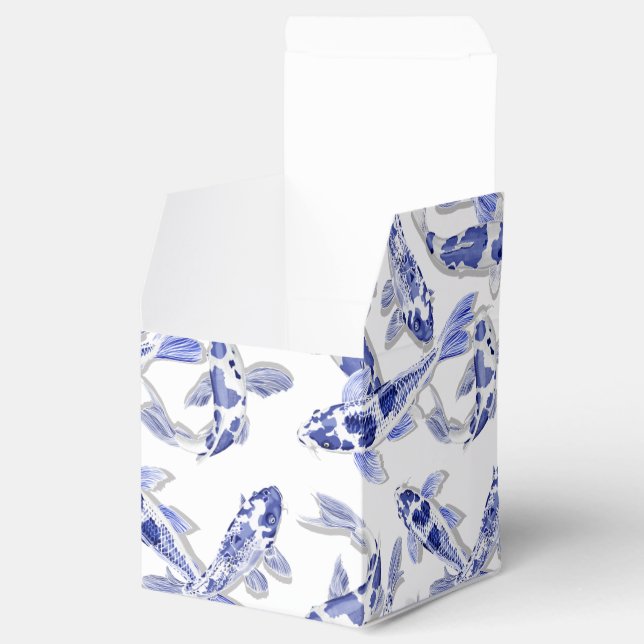 Blue and white Koi Favor Box (Opened)