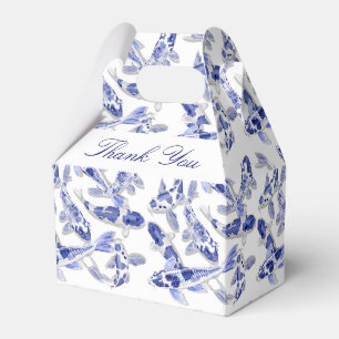 Blue and white koi fish favor box