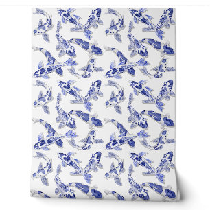 Blue and white Koi fish  Wallpaper