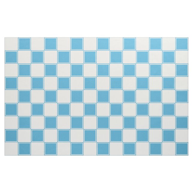 Blue And White Large Chequered Fabric (Fat Quarter)
