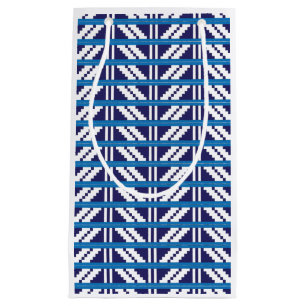 Blue and white Latvian Latgale Ethnic Folk art Small Gift Bag