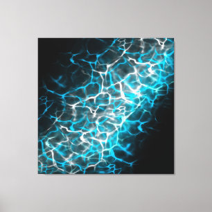 Blue and White Lightning Water Reflection  Canvas Print
