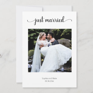 Blue and White Lights Photo Wedding Announcement