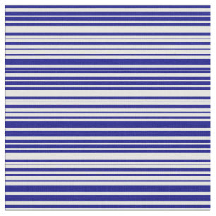 Blue and White Lines Pattern Fabric