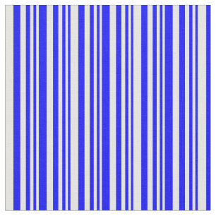 Blue and White Lines Pattern Fabric