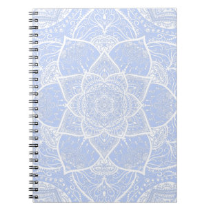 Blue and White Mandala - Loergann in Juniper Berry Notebook