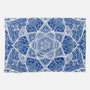 Blue and White Mandala - Loergann in Pacific Kitchen Towel