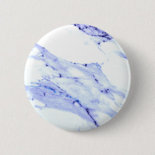 Blue and White Marble 2 Inch Round Button