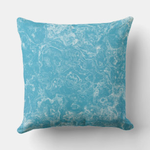 blue and white Marble abstract Throw Pillow