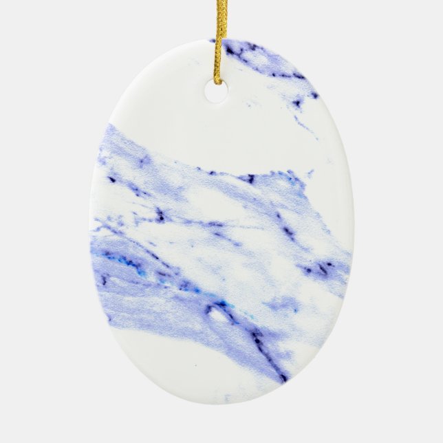 Blue and White Marble Ceramic Ornament (Front)