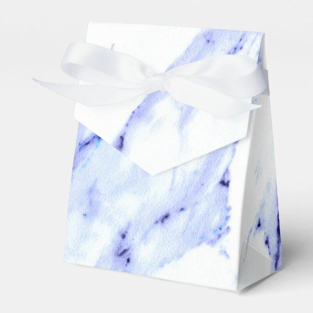 Blue and White Marble Favor Box (Front Side)