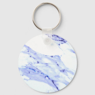 Blue and White Marble Keychain