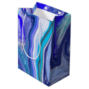 Blue and White Marble    Medium Gift Bag